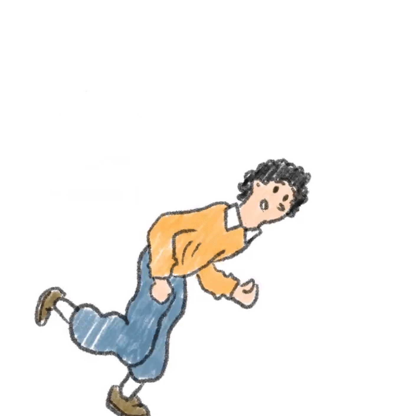 DEssin animé d'un personnage de cartoon qui court