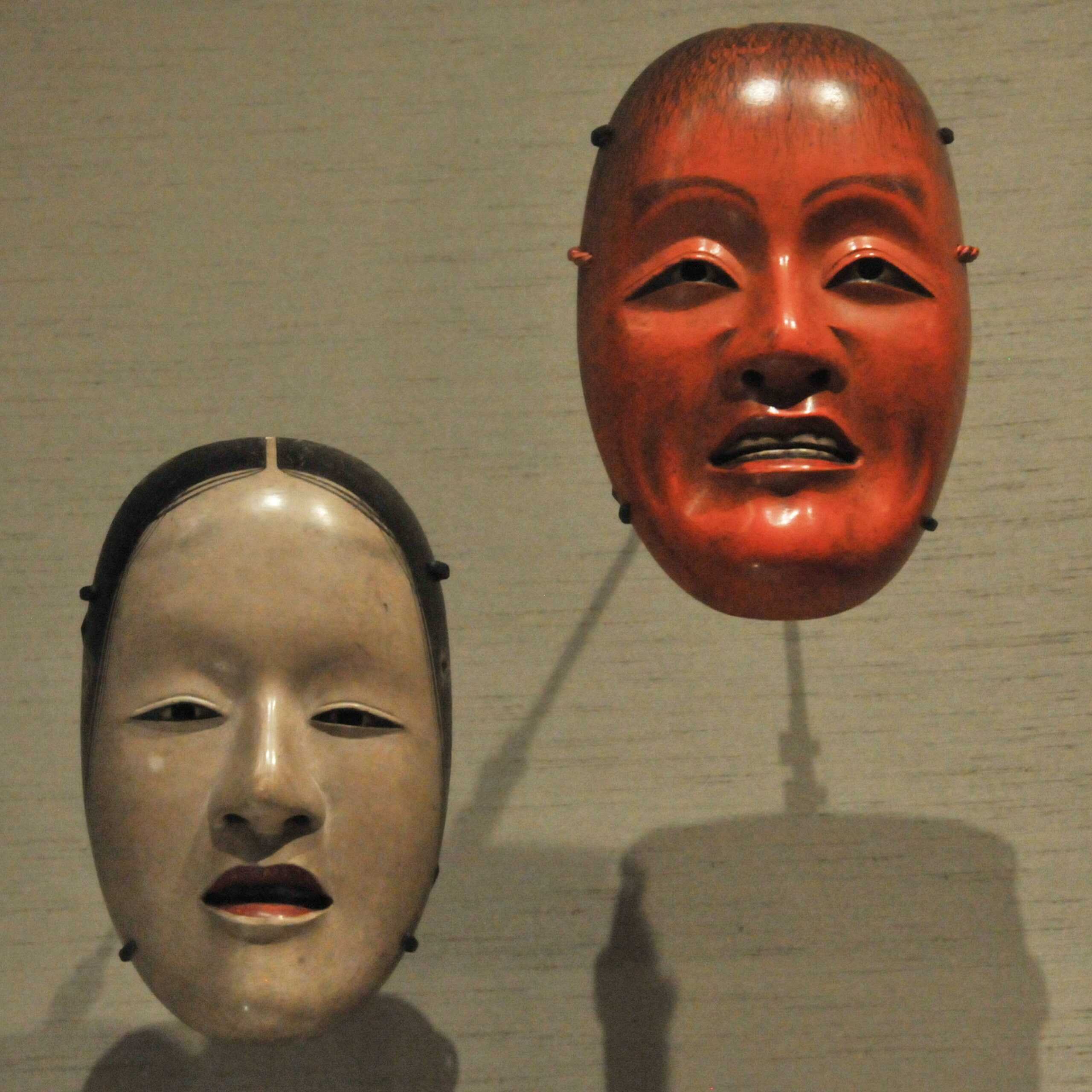 Photo de masques japonais au British Museum