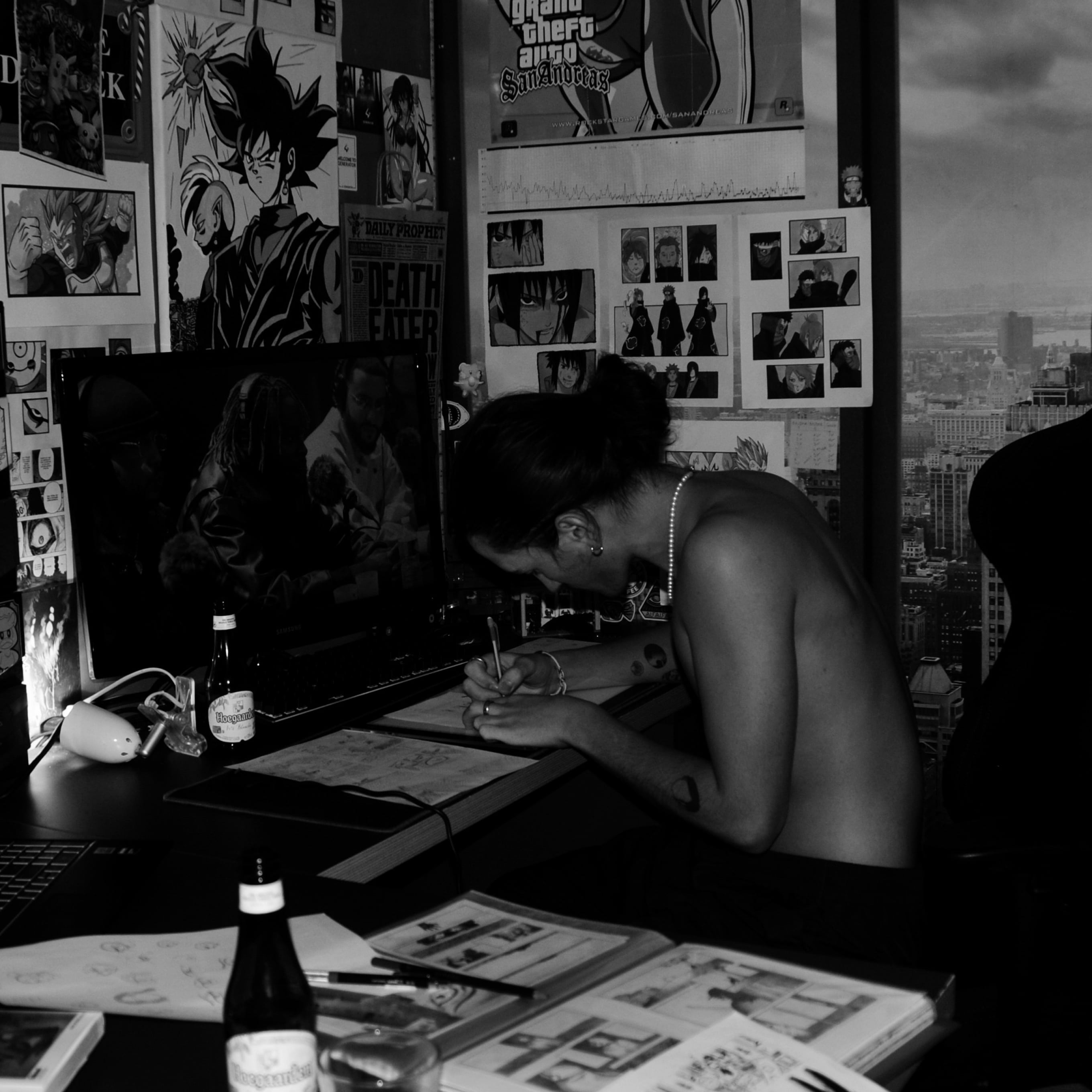 Photo de Thomas Devred qui dessine
