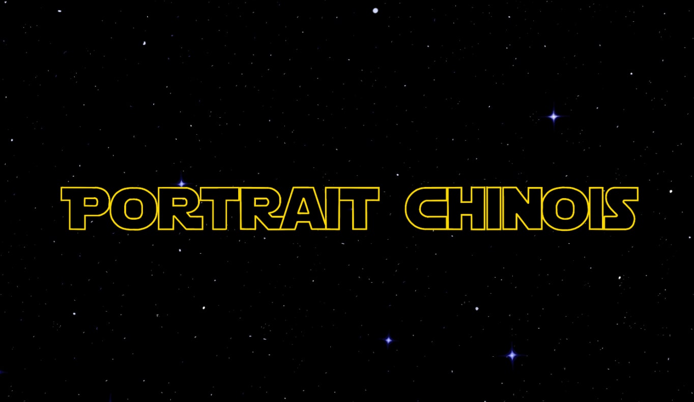 Image d'une galaxie avec un titre Portrait Chinois